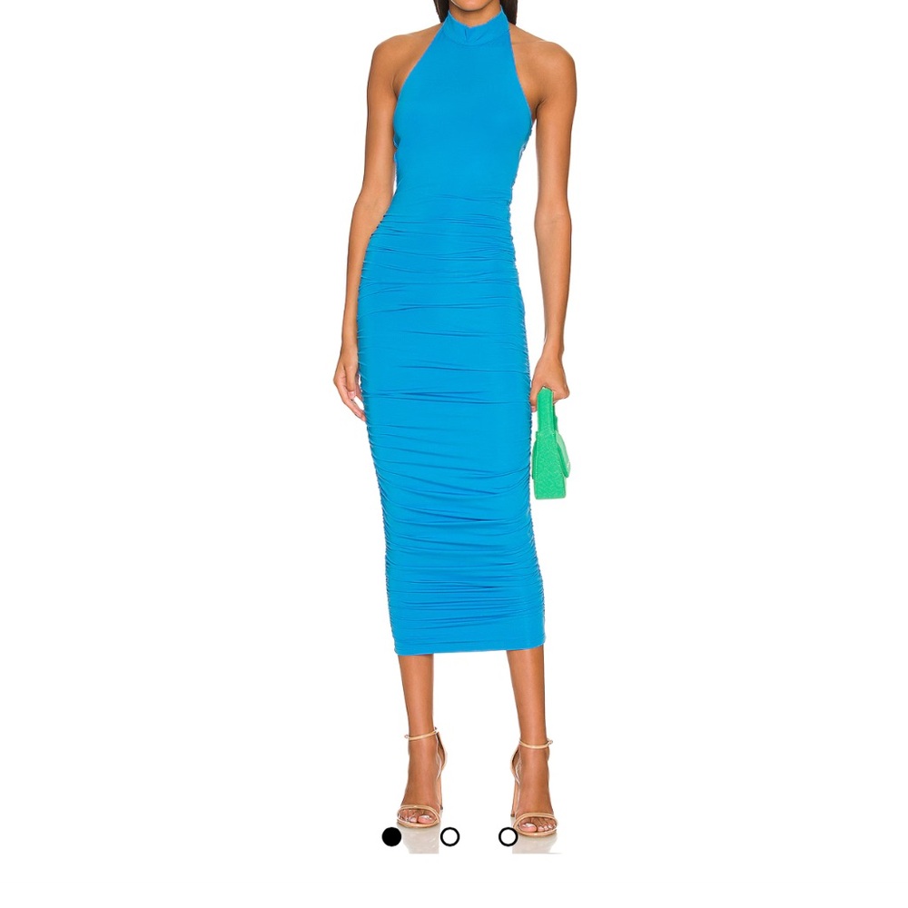 Revolve Vibrant Blue Halter Midi Dress